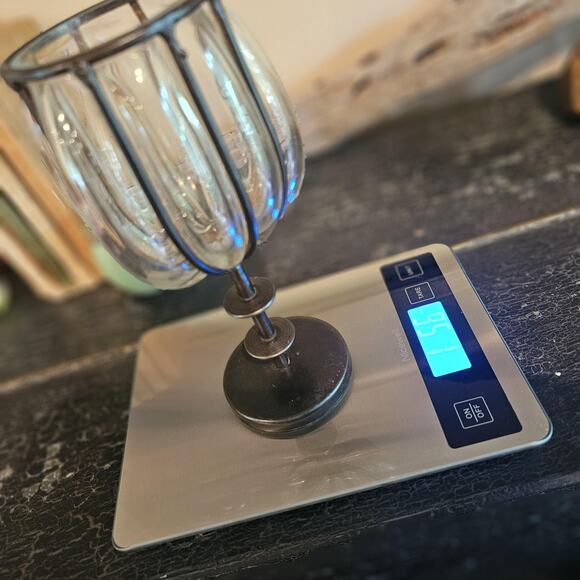 Vintage Caged Blown Glass Candle Holder - Picture 4 of 7